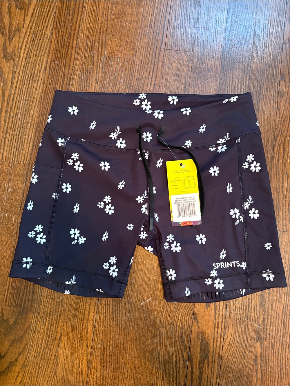 Women’s Black Floral Bike Shorts